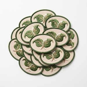 Écusson personnalisé de marque, motif bouclier en écorce de bouleau et mousse verte, avec bordure gris sergé blanc cassé, thermocollant - Product Image 6