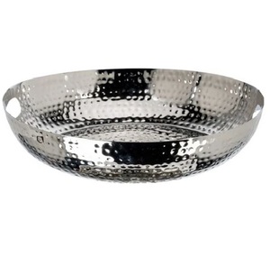 Nouveau plateau rond de service en métal doré de luxe pour servir des chocolats, des desserts, du thé, du café pour la maison et l'hôtel - Product Image 5