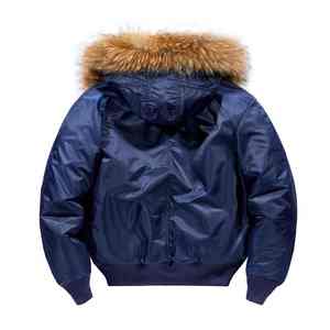 Vestes d'hiver décontractées pour hommes avec col en fourrure et capuche, coupe-vent, fermeture à glissière, service OEM, manteaux d'extérieur, bombardiers tactiques chauds - Product Image 3