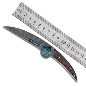 Customizable Handmade Hunting Knife DD-DAM-345 Damascus Steel Blade <b>Drop</b> Point Straight Edge Exotic Rosewood Handle Embossed - Product Image 3