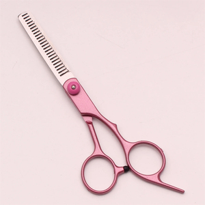 Ciseaux de coiffure professionnels Morgans Industries en acier inoxydable 4Cr13 à lame arrondie, manche moyen, pour droitiers, pour effiler - Product Image 5