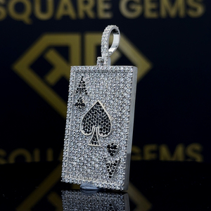 Cadena de eslabones cubanos de plata de ley chapada en oro rosa VVS Baguette Moissanite Iced Out Hip Hop colgante de cadena con nombre personalizado - Product Image 1