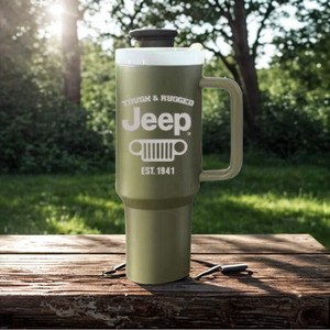 Jeep 40oz acciaio inossidabile isolato tazza da viaggio di grande capacità caldo freddo coperchio manico Tumbler per l'uso On-The-Go kit da viaggio progettati - Product Image 2