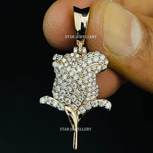 14K ทองคำแท้เพชรธรรมชาติจี้กุหลาบเครื่องประดับที่ดี - Product Image 2