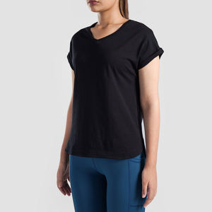 Femmes décontracté élégant séchage rapide col rond à manches courtes coton T-Shirts été vêtements quotidiens en gros ODM impression personnalisée - Product Image 2