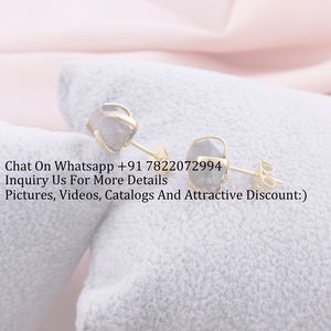 Zeva bijoux en gros prix le moins cher synthétique vert turquoise boucle d'oreille lite poids bijoux balle forme double terminaison goujons - Product Image 4