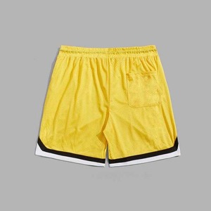 Pantalones cortos de malla con cinta de contraste para hombre, de marca personalizada, de alta calidad, con cordón para gimnasio, de verano, superventas - Product Image 2