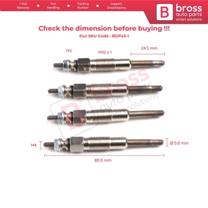 BGP43-1 4 ชิ้นหัวเทียนฮีตเตอร์ GX79 350G0100226354 สำหรับ 2.8 2.5 - Product Image 5