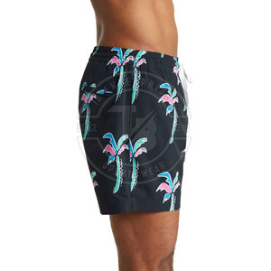 Short de bain décontracté 100% coton confortable pour homme avec motif solide Personnalisable Logo Design fabriqué en usine Maillot de bain à la mode - Product Image 4