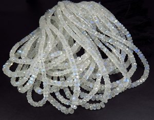 ลูกปัดหินสีรุ้งธรรมชาติขนาด14เส้น5-6มม. สีขาวเกรดเอริดเซ้นซ์อัญมณีอัญมณีหลวม - Product Image 1