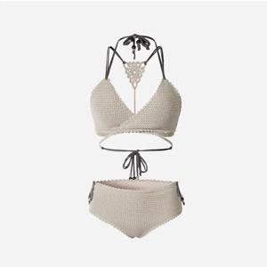 2026 New Halter Chiffon Bikini Swimsuit Sexy Multi-color Backless Eco-Friendly Cross-border Spot Wholesale 2 Piece Swimsuit Set - Product Image 1