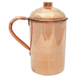 Pichet en cuivre pur 100% classique argenté avec poignée Logo personnalisé de haute qualité fabriqué en Inde pour servir des boissons Home Bar - Product Image 5