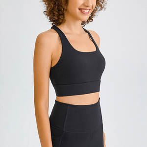 Nouveau soutien-gorge de sport pour femme 2026, personnalisable avec logo frontal, pour yoga et course à pied, maintien moyen, tissu respirant à séchage rapide - Couleurs personnalisables - Product Image 2