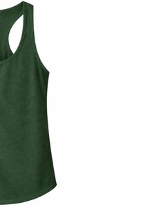 Manufacturer Customized Women Dark Green Racerback Tank <b>Top</b> <b>Sleeveless</b> O Neck Soft Stretch Casual Workout Fitness Gym SummerVest - Product Image 3