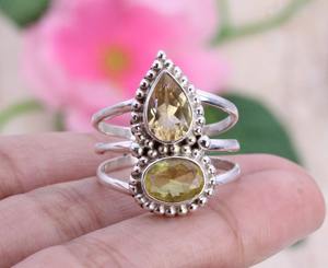 925 Solid Sterling Silver Rhodium Plated Handmade <b>Spinner</b> <b>Ring</b> with Natural Citrine Gemstone Prong Setting Best Design Jewelry - Product Image 2