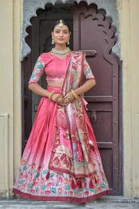 Conjuntos de diseño Pure Manipuri Silk Lehenga Print With Gota Patti Work Lehenga Choli with Dupatta para mujer - Product Image 4
