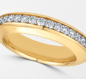 Bague classique Signature Sphere Diamond avec 36 diamants ronds cultivés en laboratoire, 0,88 carat GH-VS, en or jaune 18 carats, pour la création de bijoux - Product Image 3