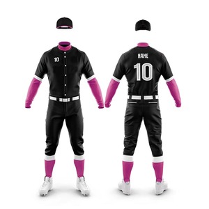 Ensemble d'uniformes de baseball pour hommes maillots de baseball adultes respirants avec bouton et personnalisation par sublimation des options disponibles - Product Image 6