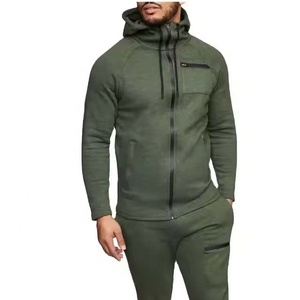 Custom Men Tech Fleece Tracksuit Full <b>Zip</b> <b>Hooded</b> Sweatpants Set Two Piece Running Jogging Tracksuits - Product Image 3