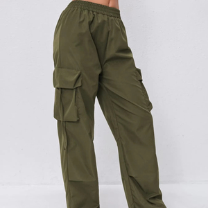 Top Tendance Pantalon D'entraînement Décontracté Nouvelles Poches Élégantes Conception Jogger 100% Coton Respirant Cargo Pantalon Femmes - Product Image 1