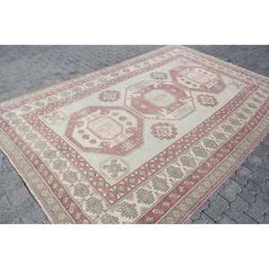 พรมตุรกีขนาด 7.3x11 ฟุต พรมวินเทจขนาดใหญ่ พรมลายอิคัตสีแดงเทา - Product Image 3