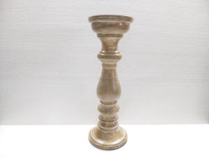 Bougeoir en bois de manguier blanc fait à la main, élégant, décoration de table en métal pour la Saint-Valentin, centre de table - Product Image 3