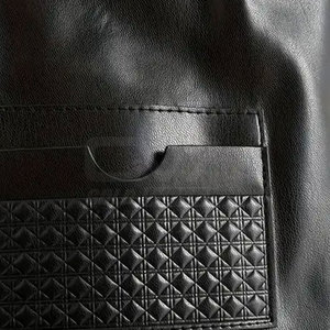 Veste en cuir à la mode pour hommes avec poches zippées et doublure douce pour toutes les saisons porter une veste d'hiver pour hommes - Product Image 4