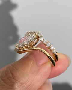 Bague romantique en or massif 14 carats avec bande incurvée et diamant de laboratoire taille marquise 1,02 carat pour femme, cadeau idéal pour les amoureux - Product Image 4