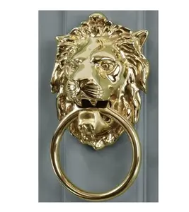 Lion Head Brass Door Knocker Modern Design Brass Finish Door Knocker Victorian Door Knocker at Minimal Price