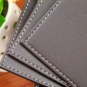 Posavasos de Cuero de Diseño Moderno, 300 mm de Diámetro, Logotipo Personalizable, Cuero Genuino de Alta Calidad, Costuras Finas para un Acabado Elegante - Product Image 4