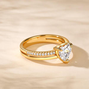 Bague de fiançailles Jeulia en argent sterling plaqué or rose avec diamant de laboratoire taille cœur - Product Image 6