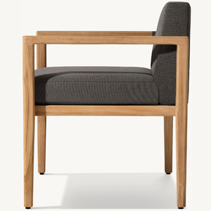 Chaise individuelle avec accoudoirs en bois de teck, équipée de mousse douce et durable pour une utilisation en extérieur - Product Image 4