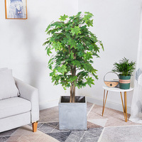 Grand Arbre d'Érable Artificiel en Plastique en Pot 7-8 pieds Réaliste Écologique Résistant aux UV Recyclable Thanksgiving Nouvel An Automne