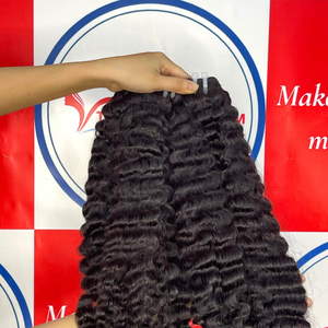 Extensions de cheveux humains vietnamiens trame cheveux bouclés birmans noirs 100% cheveux humains vietnamiens bruts de très haute qualité - Product Image 2