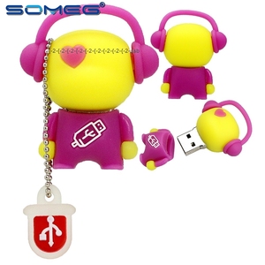 Bambola divertente cartone animato musicista <span class=keywords><strong>USB</strong></span> Flash 64GB musica carina uomo Memory Stick Pen Drive 4GB 8GB 16GB 32GB Pendrive U Disk - Product Image 4