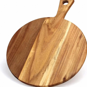 Tabla de Pizza Redonda Cuadrada Personalizada de Madera con Mango, Tabla de Cortar de Madera - Product Image 4