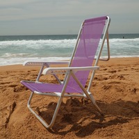 Chaise pliante portable de camping de jardin de plein air surélevée personnalisée, chaise de plage de pêche pliable à plat avec accoudoirs en plastique