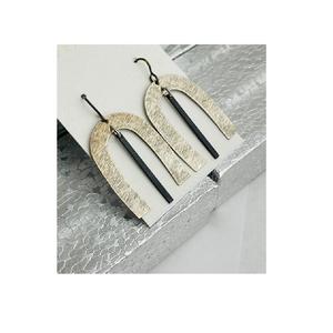 ¡Novedad de 2022! Pendientes de hoja chapados en oro, bisutería, pendientes de Nueva York con textura en relieve, joyería, pendientes geométricamente grandes - Product Image 2