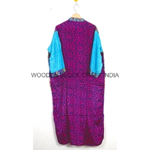 Vintage Bohemian Floral Silk Kimono Robe Comfortable Women's Sleepwear Beach House Party Gown Bridal Loungewear Coverup Dressing - Product Image 5