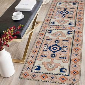 Navy Blue Printed Rug - Modern, Anti-Slip, Pet Friendly, Dining Room,Nonwoven Thin Rug - Product Image 4