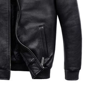 Chaquetas de Cuero, Nuevos Diseños, Hechas a Medida, Chaqueta Bomber de Piel de Oveja Color Bronceado, Chaqueta de Invierno para Hombre - Product Image 3