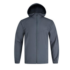 Chándal de manga larga de tamaño regular con cremallera, estilo de alta calidad, hecho de algodón de secado rápido de Color Simple para hombre - Product Image 2