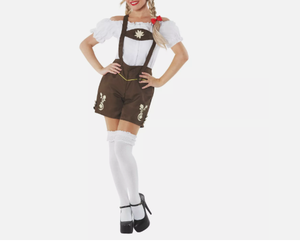 Femmes Original Lederhosen allemand Octoberfest bavarois Hot pants Shorts broderie personnalisée cuir authentique Lederhosen - Product Image 3