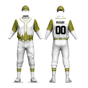 Uniformes de Béisbol Cómodos para Adultos, Conjunto de Uniforme de Béisbol Personalizado con Talla, Color y Logotipo, 100% Poliéster, para Venta en Línea - Product Image 1