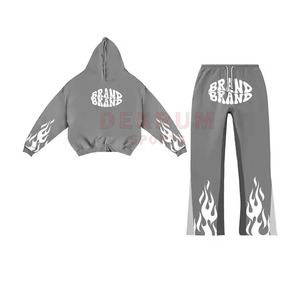 Nouveau survêtement en coton pour homme, coupe ajustée, vente chaude, design uni personnalisé avec impression en relief pour l'hiver, options de style personnalisées - Product Image 3
