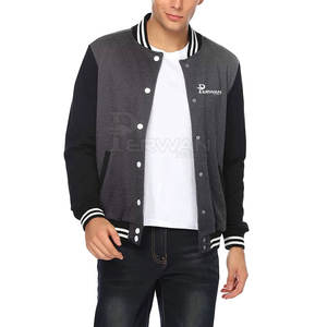 แจ็กเก็ตเลตเตอร์แมนของผู้ชายคอตั้งและโลโก้ด้านหน้า - Product Image 3