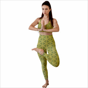 Conjuntos de Yoga para Mujer, Sólidos, Ecológicos, de Secado Rápido, Tejido Transpirable, con Leggings y Sujetador Deportivo, Perfectos para Yoga y Uso Diario - Product Image 1