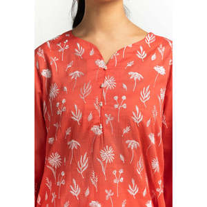 Traje Casual de 3 Piezas para Mujer, Color Naranja, Bordado, para Verano - Product Image 2