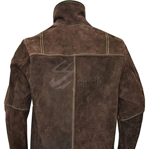 2025 nouveauté sur mesure de haute qualité soudage veste d'hiver Top vente fendu cuir de vache col montant avant Logo Position - Product Image 6