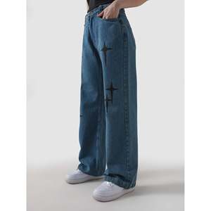 Veste en denim bleu Cross Star 100% coton avec décoration brodée - Product Image 6